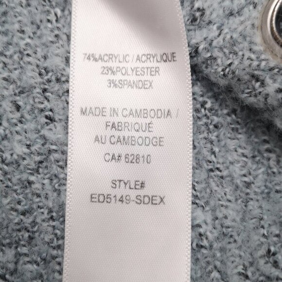 Ricki's Ladies Size Small V-neck Blue w/ Grey Tunic Length Sweater - Picture 5 of 10